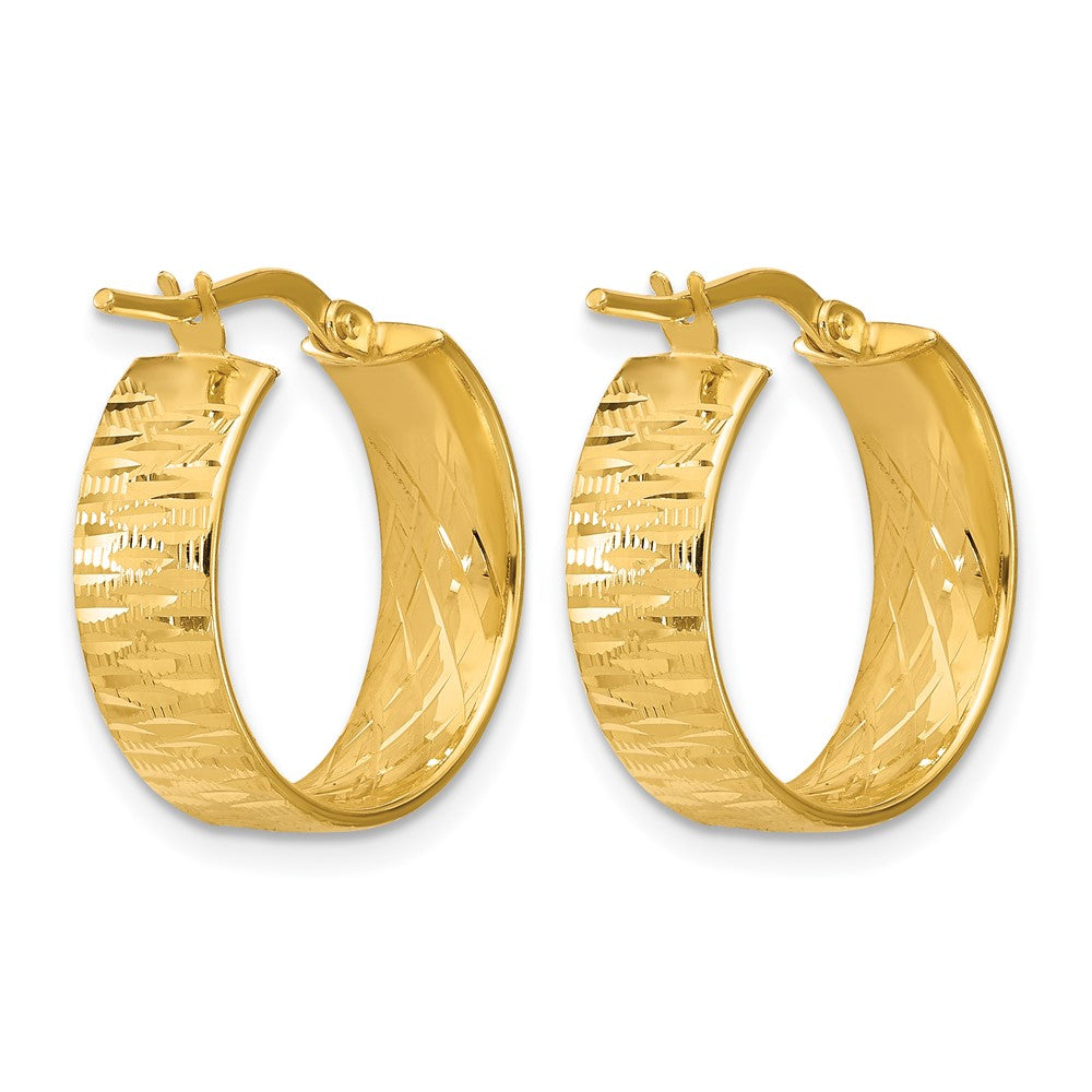 Leslie's 14K Polished and Diamond-cut Round Hoop Earrings - Product Photo
