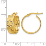 Leslie's 14K Polished and Diamond-cut Round Hoop Earrings - Product Photo