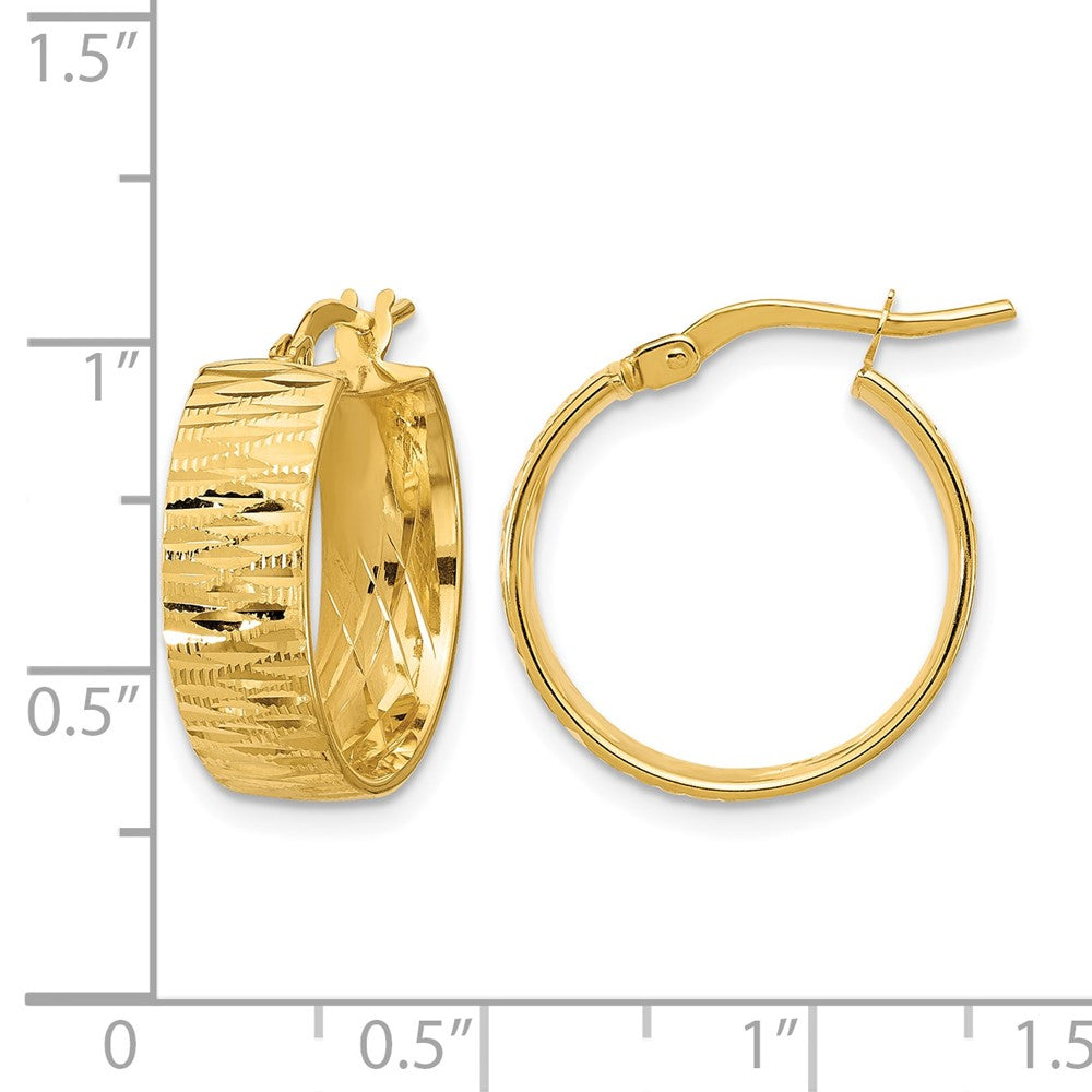Leslie's 14K Polished and Diamond-cut Round Hoop Earrings - Product Photo