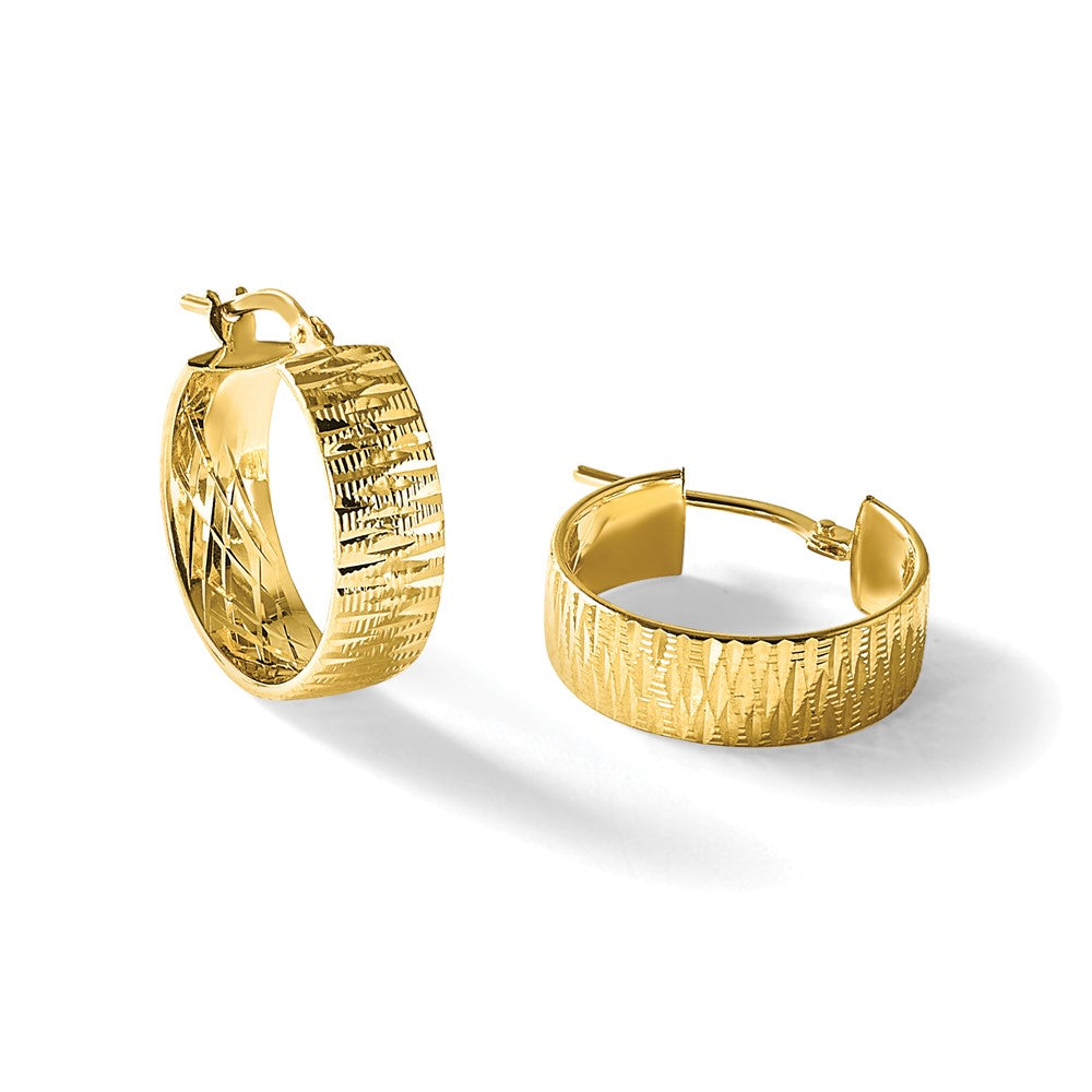 Leslie's 14K Polished and Diamond-cut Round Hoop Earrings - Product Photo
