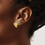 Leslie's 14K w/Black Enamel Polished Fancy Post Earrings - Product Photo