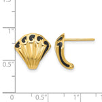 Leslie's 14K w/Black Enamel Polished Fancy Post Earrings - Product Photo