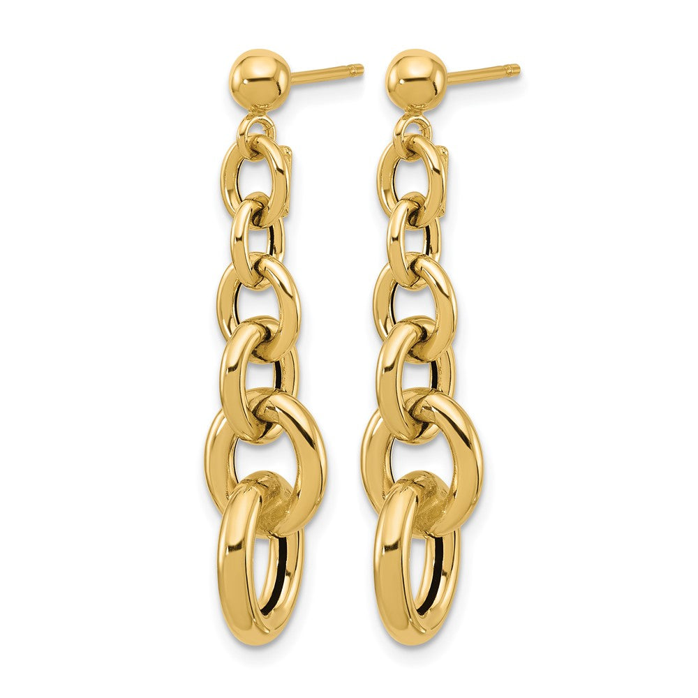 Leslie's 14K Polished Fancy Circle Link Dangle Post Earrings - Product Photo