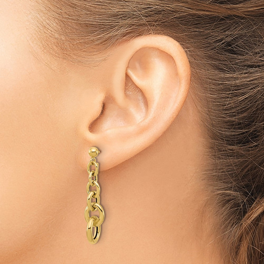 Leslie's 14K Polished Fancy Circle Link Dangle Post Earrings - Product Photo