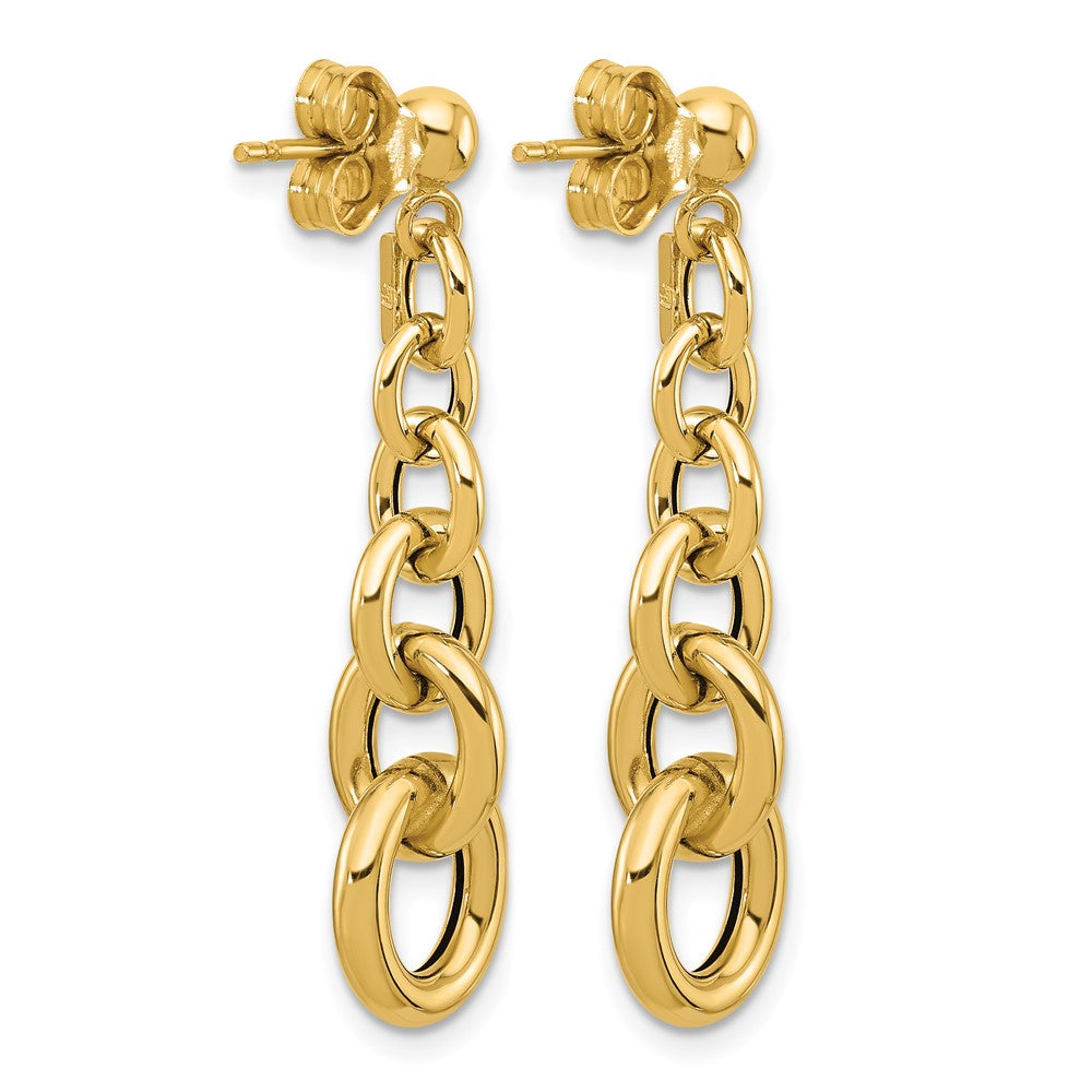 Leslie's 14K Polished Fancy Circle Link Dangle Post Earrings - Product Photo