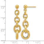 Leslie's 14K Polished Fancy Circle Link Dangle Post Earrings - Product Photo