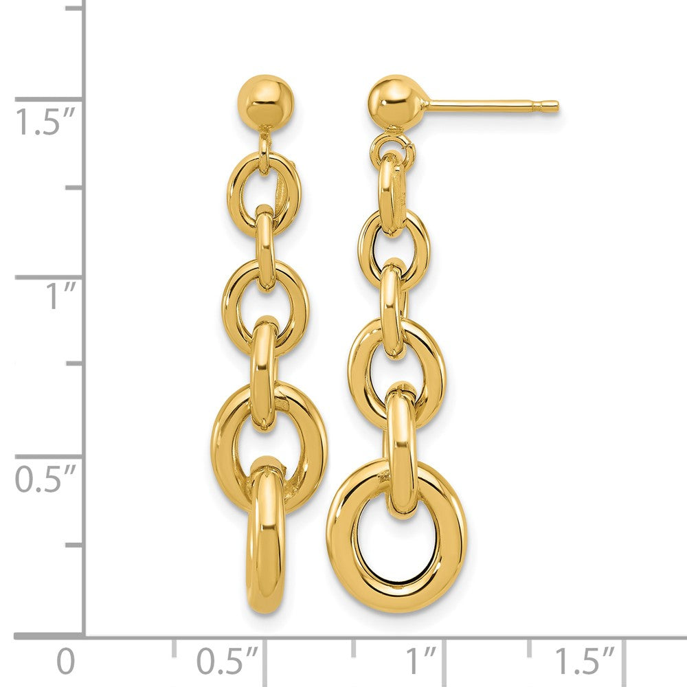 Leslie's 14K Polished Fancy Circle Link Dangle Post Earrings - Product Photo