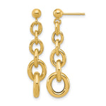 Leslie's 14K Polished Fancy Circle Link Dangle Post Earrings - Product Photo