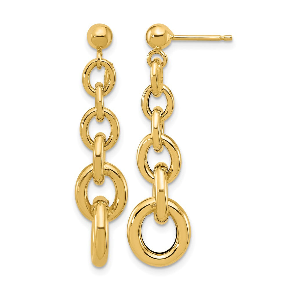 Leslie's 14K Polished Fancy Circle Link Dangle Post Earrings - Product Photo