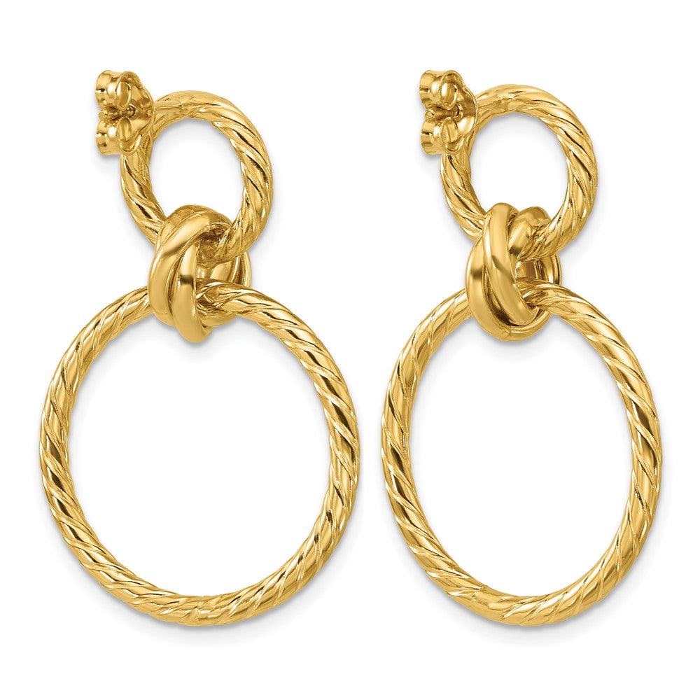Leslie's 14K Polished and Twisted Circles Dangle Post Earrings - Product Photo