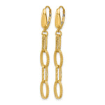 Leslie's 14K Polish/Texture/Dia-cut Fancy Oval Link Dangle Earrings - Product Photo