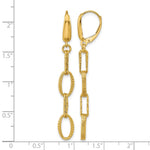 Leslie's 14K Polish/Texture/Dia-cut Fancy Oval Link Dangle Earrings - Product Photo