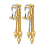 Leslie's 14K Polish/Texture/Dia-cut Fancy Dangle Omega Earrings - Product Photo