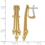 Leslie's 14K Polish/Texture/Dia-cut Fancy Dangle Omega Earrings - Product Photo