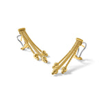 Leslie's 14K Polish/Texture/Dia-cut Fancy Dangle Omega Earrings - Product Photo
