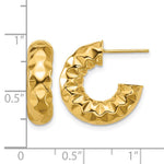 Leslie's 14K Polished and Hammered J-Hoop Post Earrings - Product Photo
