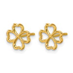 Leslie's 14K Polished 4-Leaf Clover Post Earrings - Product Photo