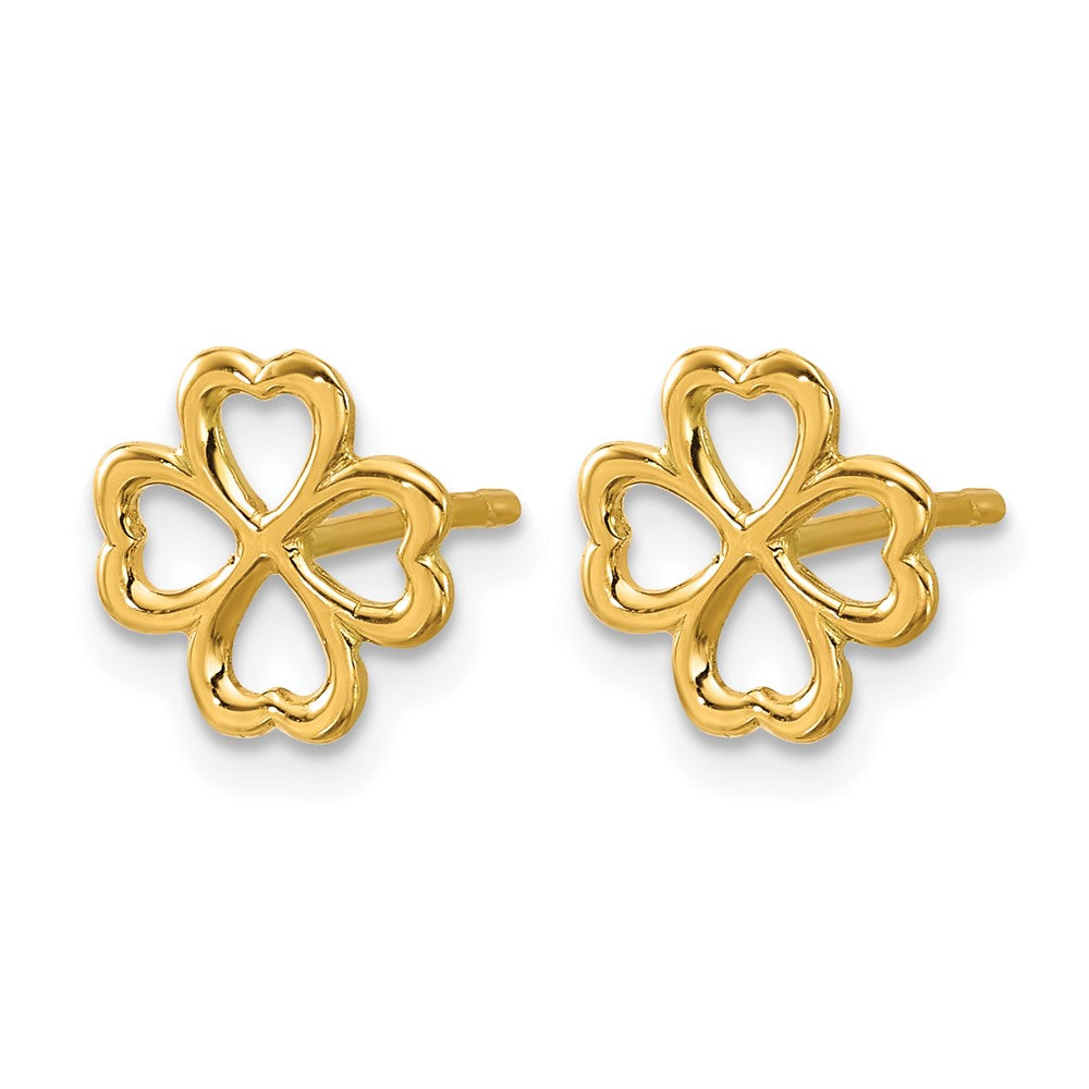Leslie's 14K Polished 4-Leaf Clover Post Earrings - Product Photo