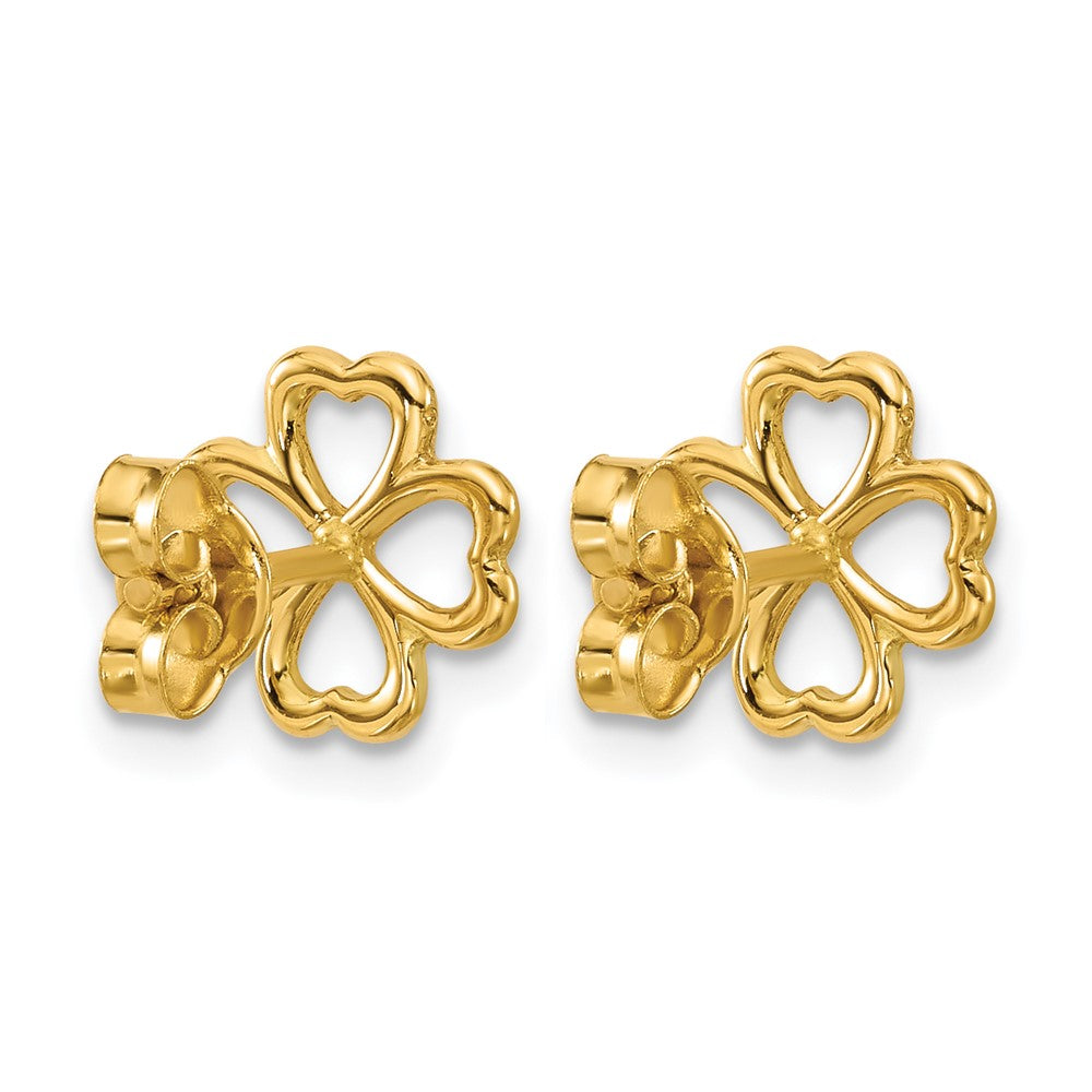 Leslie's 14K Polished 4-Leaf Clover Post Earrings - Product Photo