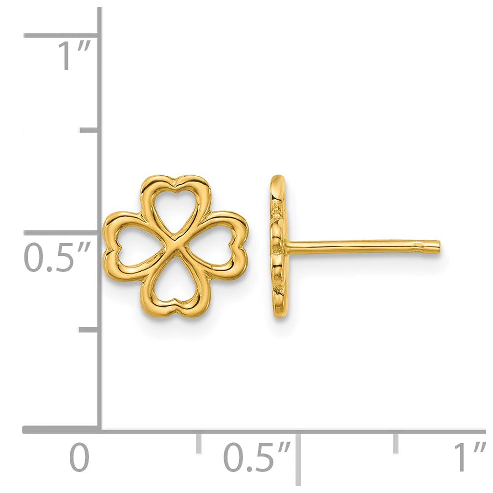 Leslie's 14K Polished 4-Leaf Clover Post Earrings - Product Photo