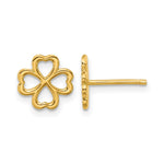 Leslie's 14K Polished 4-Leaf Clover Post Earrings - Product Photo