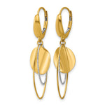 Leslie's 14K Two-tone Polished / Dia-cut Dangle Leverback Earrings - Product Photo