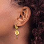Leslie's 14K Two-tone Polished / Dia-cut Dangle Leverback Earrings - Product Photo