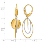Leslie's 14K Two-tone Polished / Dia-cut Dangle Leverback Earrings - Product Photo