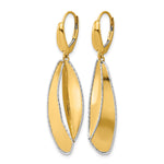 Leslie's 14K Two-tone Polished / Dia-cut Dangle Leverback Earrings - Product Photo