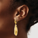 Leslie's 14K Two-tone Polished / Dia-cut Dangle Leverback Earrings - Product Photo