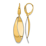Leslie's 14K Two-tone Polished / Dia-cut Dangle Leverback Earrings - Product Photo