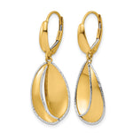 Leslie's 14K Two-tone Polished / Dia-cut Dangle Leverback Earrings - Product Photo