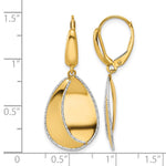 Leslie's 14K Two-tone Polished / Dia-cut Dangle Leverback Earrings - Product Photo