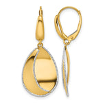 Leslie's 14K Two-tone Polished / Dia-cut Dangle Leverback Earrings - Product Photo