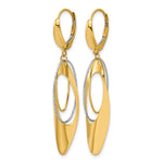 Leslie's 14K Two-tone Polished / Dia-cut Dangle Leverback Earrings - Product Photo