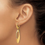 Leslie's 14K Two-tone Polished / Dia-cut Dangle Leverback Earrings - Product Photo
