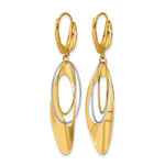 Leslie's 14K Two-tone Polished / Dia-cut Dangle Leverback Earrings - Product Photo