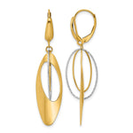 Leslie's 14K Two-tone Polished / Dia-cut Dangle Leverback Earrings - Product Photo