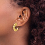 Leslie's 14K Polished and Grooved J-Hoop Post Earrings - Product Photo