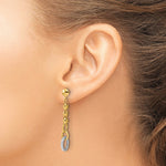 Leslie's 14K w/Wht RH Polished Fancy Oval Link Post Dangle Earrings - Product Photo
