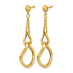 Leslie's 14K Polished Fancy Contoured Link Post Dangle Earrings - Product Photo