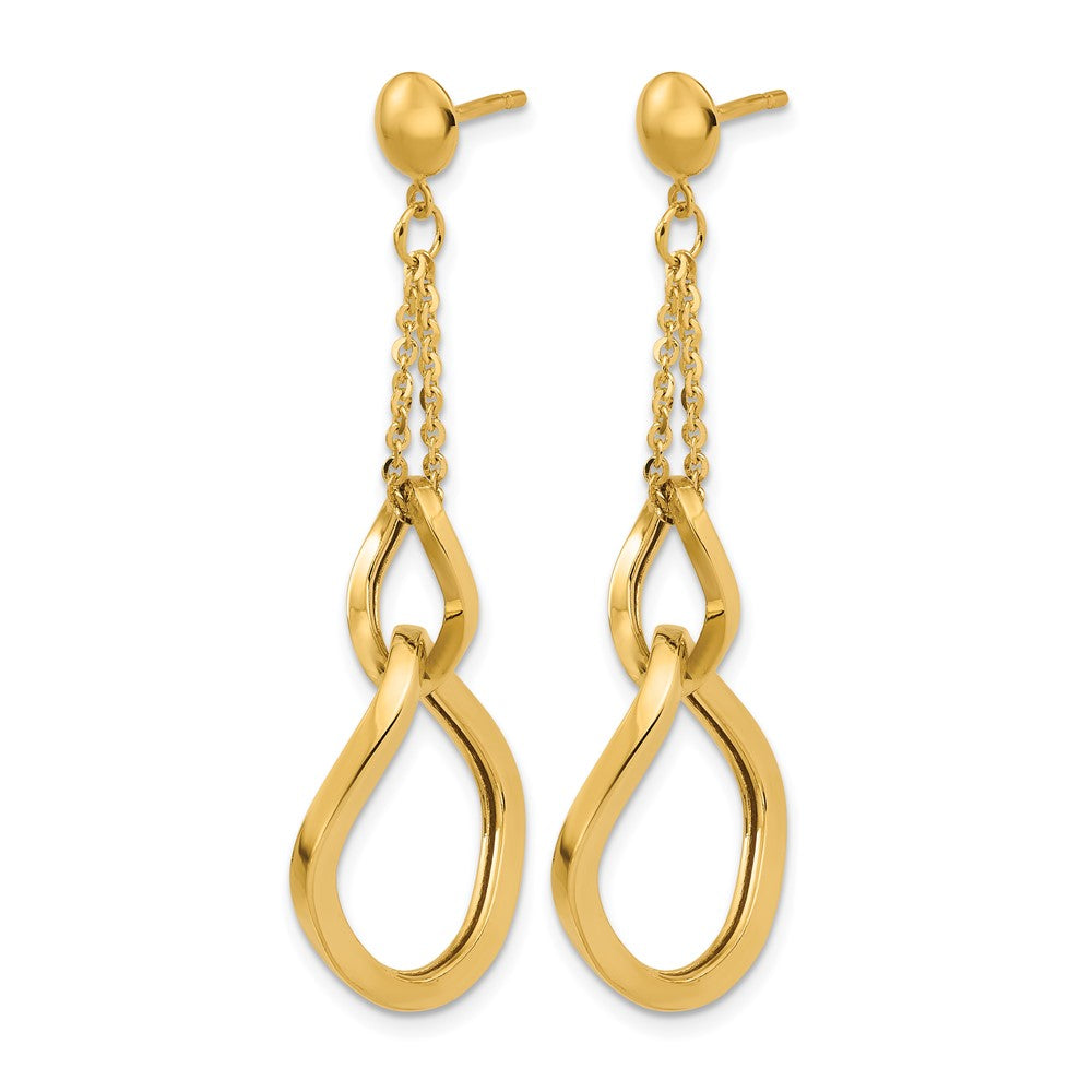 Leslie's 14K Polished Fancy Contoured Link Post Dangle Earrings - Product Photo