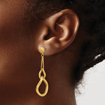 Leslie's 14K Polished Fancy Contoured Link Post Dangle Earrings - Product Photo