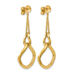 Leslie's 14K Polished Fancy Contoured Link Post Dangle Earrings - Product Photo