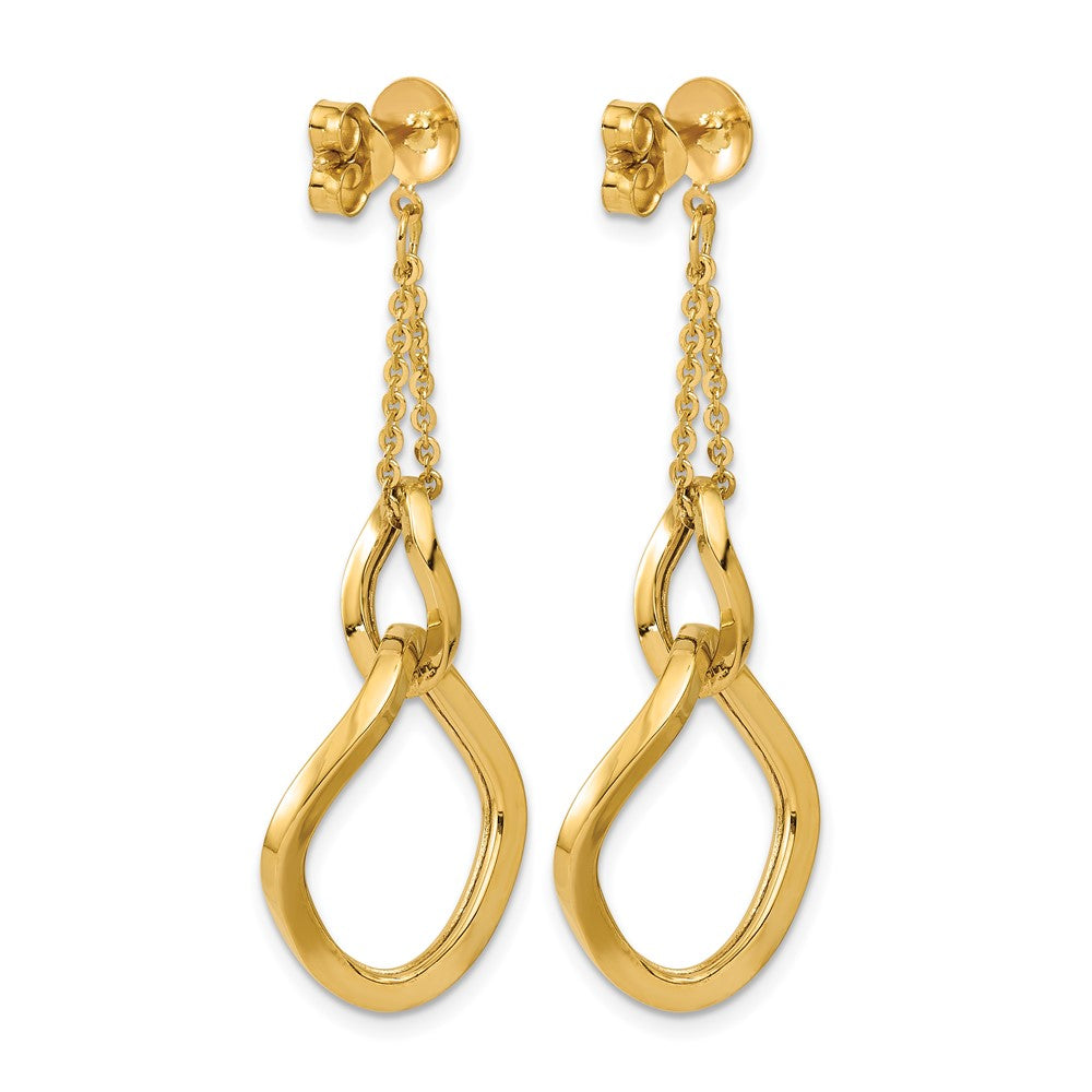 Leslie's 14K Polished Fancy Contoured Link Post Dangle Earrings - Product Photo