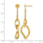 Leslie's 14K Polished Fancy Contoured Link Post Dangle Earrings - Product Photo