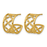 Leslie's 14K Polished Criss-cross J-Hoop Post Earrings - Product Photo