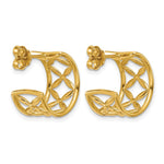 Leslie's 14K Polished Criss-cross J-Hoop Post Earrings - Product Photo