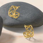 Leslie's 14K Polished Criss-cross J-Hoop Post Earrings - Product Photo