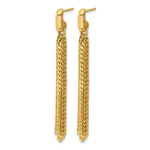 Leslie's 14K Polished Fancy Curb Link Tassel Post Dangle Earrings - Product Photo